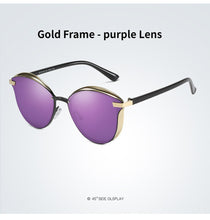 Load image into Gallery viewer, AORON Retro Round Polarized Sunglasses Classic UV Protection Luxurious  Women Sunglasses Sunshade