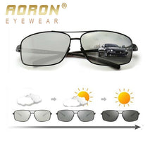 Load image into Gallery viewer, AORON Photochromic Polarized Mens Sunglasses Classic Rectangle Sun Glasses UV400 Aluminum magnesium Leg Sunglasses