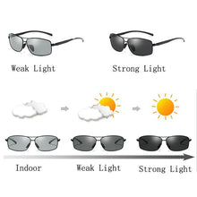 Load image into Gallery viewer, AORON Photochromic Polarized Mens Sunglasses Classic Rectangle Sun Glasses UV400 Aluminum magnesium Leg Sunglasses