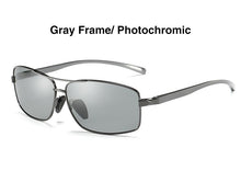 Load image into Gallery viewer, AORON Photochromic Polarized Mens Sunglasses Classic Rectangle Sun Glasses UV400 Aluminum magnesium Leg Sunglasses