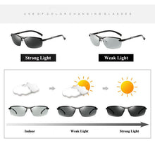 Load image into Gallery viewer, AORON Pochromic Polarized Sunglasses Men Discoloration Eyewear Anti Glare UV400 Glasses Driving Goggles Oculos