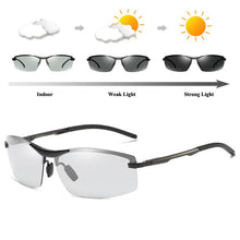 Load image into Gallery viewer, AORON Photochromic Polarized Sunglasses Men Discoloration Sunglasses Anti Glare UV400 Glasses  Driving Goggles