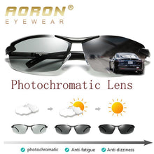 Load image into Gallery viewer, AORON Photochromic and Polarized Sunglasses Men Discoloration Eyewear Anti Glare UV400 Glasses Driving Goggles Oculos