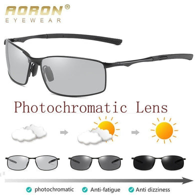 AORON Polarized Photochromic Sunglasses Men Transition Lens Driving men Sunglasses Driver Safty Goggles Anti-blue light Anti-UV