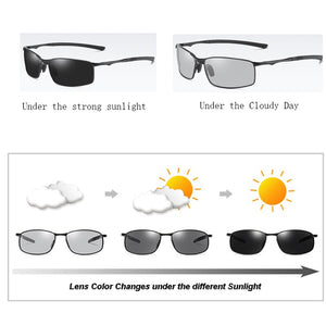AORON Polarized Photochromic Sunglasses Men Transition Lens Driving men Sunglasses Driver Safty Goggles Anti-blue light Anti-UV