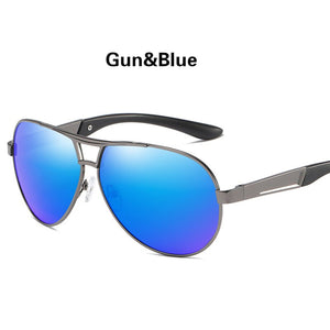 Occhiali da sole polarizzati AORON Occhiali da guida in metallo antiriflesso Occhiali da sole UV400 Lenti a specchio classiche Occhiali da sole da uomo 