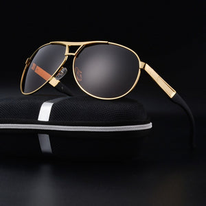AORON Polarized Sunglasses Anti-Glare Metal  Driver Goggles Sun Glasses UV400 Classic Mirror Lens Mens sunglasses
