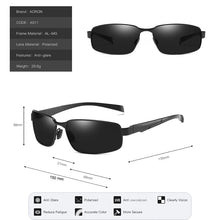 Load image into Gallery viewer, AORON Polarized Sunglasses Men Goggles Sports Driving Sun Glasses Anti-UV400 Aluminum Magnesium Frame Sunglasses Polarized