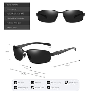 AORON Polarized Sunglasses Men Goggles Sports Driving Sun Glasses Anti-UV400 Aluminum Magnesium Frame Sunglasses Polarized
