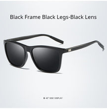 Load image into Gallery viewer, AORON Polarized Sunglasses Men Women Classic Square Sun Glasses UV400 Mirror Aluminum Leg Sunglasses Men