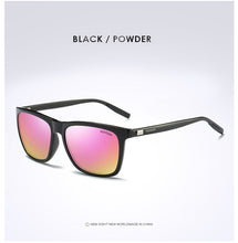 Load image into Gallery viewer, AORON Polarized Sunglasses Men Women Classic Square Sun Glasses UV400 Mirror Aluminum Leg Sunglasses Men