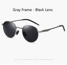 Carica l&#39;immagine nel visualizzatore di Gallery, AORON Retro Polarized Sunglasses Round Sun Glasses Men Women Mirror Reflective Metal Frame Aluminum Legs Men Sunglasses A553