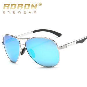 AORON Sunglasses Men Polarized Sunglasses Aluminum Leg Frame UV400 Sun Glasses Classic Pilot Mirror Sunglasses Men