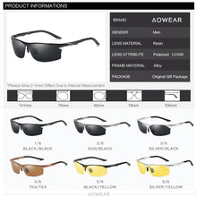 Load image into Gallery viewer, AOWAER Aluminum Rimless Night Vision Glasses Men Polarized Yellow Anti-Glare Night Driving  Sunglasses Car Driver Goggles