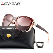 Load image into Gallery viewer, AOWEAR 2023 Clear Fashionable Glasses Women Polarized Party Rhinestone Vintage Sunglasses Ladies Shades Eyewear with Case Oculos