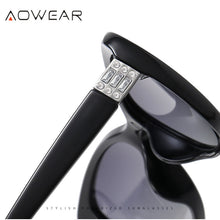 Load image into Gallery viewer, AOWEAR 2023 Clear Fashionable Glasses Women Polarized Party Rhinestone Vintage Sunglasses Ladies Shades Eyewear with Case Oculos