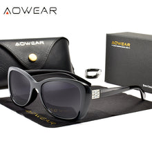 Load image into Gallery viewer, AOWEAR 2023 Clear Fashionable Glasses Women Polarized Party Rhinestone Vintage Sunglasses Ladies Shades Eyewear with Case Oculos