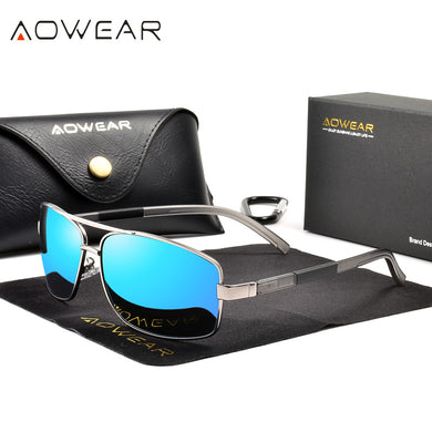 AOWEAR 2023 Rectangle Polarized Sunglasses Men Cool Driving Mirror Sun Glasses for Man Women Decorative Glasses Gafas De Sol