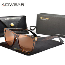 Load image into Gallery viewer, AOWEAR 2023 Vintage Sunglasses Women Polarized TR90 Pattern Frame UV400 Square Sun Glasses Unisex Goggles Eyewear Oculos