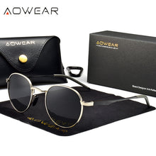 Carica l'immagine nel visualizzatore di Gallery, AOWEAR 2023 Womens Polarized Round Sunglasses Women  Vintage Fashionable Mirror Glasses Ladies Steampunk Vintage Eyewear