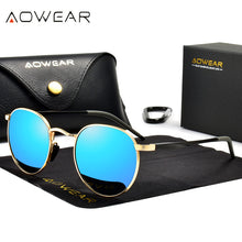 Carica l'immagine nel visualizzatore di Gallery, AOWEAR 2023 Womens Polarized Round Sunglasses Women  Vintage Fashionable Mirror Glasses Ladies Steampunk Vintage Eyewear