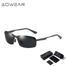 Load image into Gallery viewer, AOWEAR Aluminum Night Driving Glasses Anti Glare Night Vision Driver Glasses Men Polarized Yellow Sunglasses High Quality Goggle