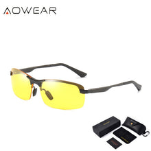 Load image into Gallery viewer, AOWEAR Aluminum Night Driving Glasses Anti Glare Night Vision Driver Glasses Men Polarized Yellow Sunglasses High Quality Goggle