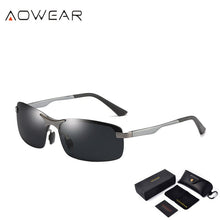 Load image into Gallery viewer, AOWEAR Aluminum Night Driving Glasses Anti Glare Night Vision Driver Glasses Men Polarized Yellow Sunglasses High Quality Goggle
