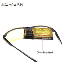 Load image into Gallery viewer, AOWEAR Aluminum Night Driving Glasses Anti Glare Night Vision Driver Glasses Men Polarized Yellow Sunglasses High Quality Goggle