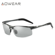 Load image into Gallery viewer, AOWEAR Aluminum Rimless Photochromic Sunglasses Men Polarized Day Night Driving Glasses Chameleon discolor Lens Eyeglass Gafas