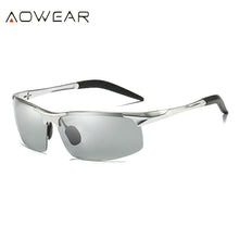 Load image into Gallery viewer, AOWEAR Aluminum Rimless Photochromic Sunglasses Men Polarized Day Night Driving Glasses Chameleon discolor Lens Eyeglass Gafas