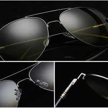Load image into Gallery viewer, AOWEAR Aviation Day Night Vision Sunglasses Men Polarized Yellow Green Driver Glasses for Day and Night Driving Goggles Sunglass