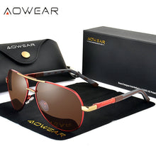 Load image into Gallery viewer, AOWEAR Aviation Polarized Sunglasses Men Aluminum Driving Mirror Sun Glasses Male Brand Designer Retro Eyewear Accessories gafas