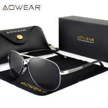 Load image into Gallery viewer, AOWEAR Aviation Polarized Sunglasses Men Driving Mirror Sun Glasses Male Brand Design Classic Pilot Eyewear Oculos Gafas De Sol