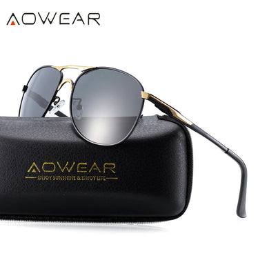 AOWEAR Brand Aviation Polarized Sunglasses Men Classic Driving Retro Sun Glasses Man Driver Oversized Eyewear Gafas De Sol