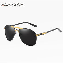 Load image into Gallery viewer, AOWEAR Brand Aviation Polarized Sunglasses Men Classic Driving Retro Sun Glasses Man Driver Oversized Eyewear Gafas De Sol