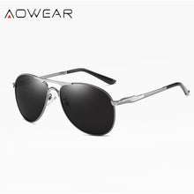 Load image into Gallery viewer, AOWEAR Brand Aviation Polarized Sunglasses Men Classic Driving Retro Sun Glasses Man Driver Oversized Eyewear Gafas De Sol