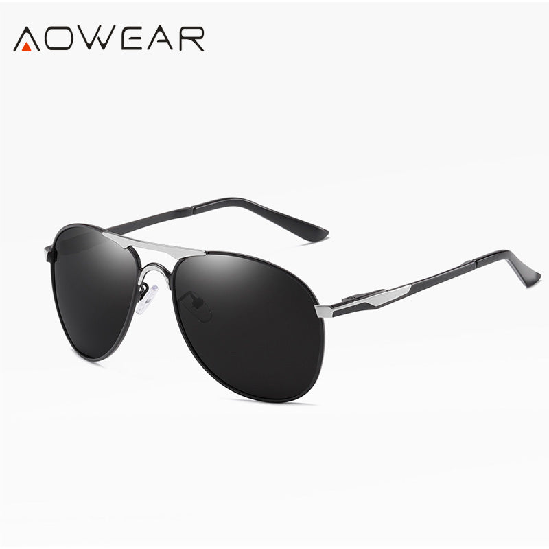 AOWEAR Brand Aviation Polarized Sunglasses Men Classic Driving Retro Sun Glasses Man Driver Oversized Eyewear Gafas De Sol