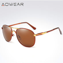 Load image into Gallery viewer, AOWEAR Brand Aviation Polarized Sunglasses Men Classic Driving Retro Sun Glasses Man Driver Oversized Eyewear Gafas De Sol