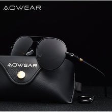 Load image into Gallery viewer, AOWEAR Brand Style Aviation Sunglasses Men Polarized Retro Glasses Man Classic Car Driver Glasses with Case Male oculos de sol