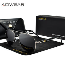 Load image into Gallery viewer, AOWEAR Brand Style Aviation Sunglasses Men Polarized Retro Glasses Man Classic Car Driver Glasses with Case Male oculos de sol