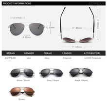 Load image into Gallery viewer, AOWEAR Brand Style Aviation Sunglasses Men Polarized Retro Glasses Man Classic Car Driver Glasses with Case Male oculos de sol