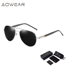 Load image into Gallery viewer, AOWEAR Brand Style Aviation Sunglasses Men Polarized Retro Glasses Man Classic Car Driver Glasses with Case Male oculos de sol