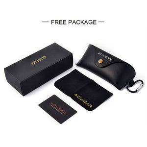 AOWEAR Brand Style Aviation Sunglasses Men Polarized Retro Glasses Man Classic Car Driver Glasses with Case Male oculos de sol