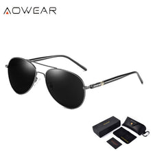 Load image into Gallery viewer, AOWEAR Brand Style Aviation Sunglasses Men Polarized Retro Glasses Man Classic Car Driver Glasses with Case Male oculos de sol
