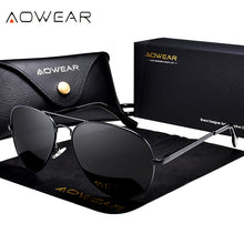 Load image into Gallery viewer, AOWEAR Classic Aviation Polarized Sunglasses Men  Polit Sunglass Male Coating Mirror Driving Goggles Glasses Oculos Gafas
