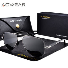 Load image into Gallery viewer, AOWEAR Classic Aviation Polarized Sunglasses Men Retro Driving Pilot Sun Glasses Male UV400 Outdoor Shades Eyewear Gafas De Sol