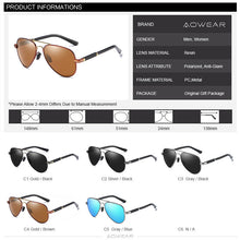 Load image into Gallery viewer, AOWEAR Classic Aviation Polarized Sunglasses Men Retro Driving Pilot Sun Glasses Male UV400 Outdoor Shades Eyewear Gafas De Sol