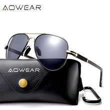 Load image into Gallery viewer, AOWEAR Classic Aviation Polarized Sunglasses Men Retro Driving Pilot Sun Glasses Male UV400 Outdoor Shades Eyewear Gafas De Sol