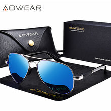 Load image into Gallery viewer, AOWEAR Classic Aviation Polarized Sunglasses Men Retro Driving Pilot Sun Glasses Male UV400 Outdoor Shades Eyewear Gafas De Sol